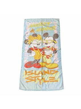 Vintage Disney Mickey & Minnie Mouse Faded Beach Towel Cotton Island Style